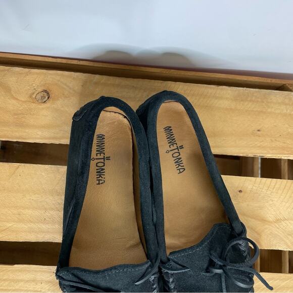 Minnetonka Black Suede Loafers - Picture 7 of 10